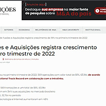 Volume de Fuses e Aquisies registra crescimento de 19% no primeiro trimestre de 2022